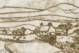 ‡ BIDDY PICARD (British 1922-2019) monoprint - entitled verso 'Penrith Landscape 5', signed in