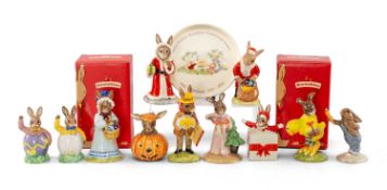 COLLECTION OF ROYAL DOULTON BUNNYKINS FIGURINES, including Easter Greetings, Easter Surprise, Easter