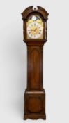 OAK & MAHOGANY CROSSBANDED 30-HOUR LONGCASE CLOCK, dial signed 'Samuel Roberts, Llanfair', 12in.