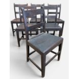 SIX ANTIQUE COUNTRY SIDE CHAIRS, bar back, solid seats (6) Provenance: consigned via West Wales