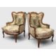 PAIR OF 20TH CENTURY LOUIS XVI STYLE BERGÈRE À OREILLES, 104 (h) x 77cms (w) (2) Provenance: - Image 1 of 6