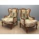 PAIR OF 20TH CENTURY LOUIS XVI STYLE BERGÈRE À OREILLES, 104 (h) x 77cms (w) (2) Provenance: - Image 6 of 6