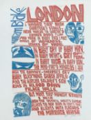 ‡ PAUL PETER PIECH (American-Welsh 1920-1996) limited edition (10/25) linocut - poem by English Poet