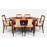 MID-CENTURY G-PLAN FRESCO 'LIVING' TEAK DINING ROOM SET, comprising six dining chairs including