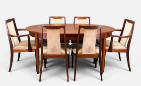 MID-CENTURY G-PLAN FRESCO 'LIVING' TEAK DINING ROOM SET, comprising six dining chairs including