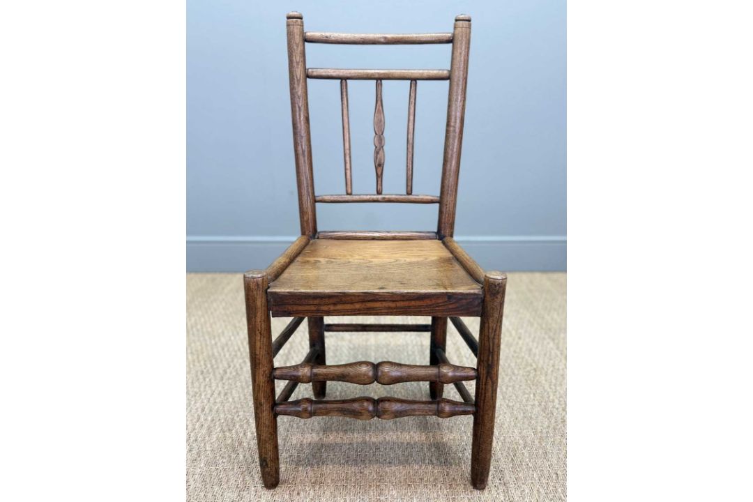 RARE SET OF SIX SHROPSHIRE SPINDLE BACK SIDE CHAIRS, 19th Century, attributed to the Owen family - Image 3 of 12