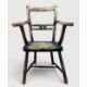 PRIMITIVE ELM & ASH ARMCHAIR, 19th Century, retaining traces of dark green paint, the tapering - Image 1 of 13