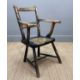 PRIMITIVE ELM & ASH ARMCHAIR, 19th Century, retaining traces of dark green paint, the tapering - Image 2 of 13