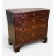 SMALL EARLY 19TH CENTURY MAHOGANY CHEST, four long graduated drawers, swan-neck brass handles, - Image 1 of 5
