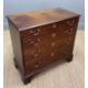 SMALL EARLY 19TH CENTURY MAHOGANY CHEST, four long graduated drawers, swan-neck brass handles, - Image 3 of 5