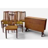 MID-CENTURY G-PLAN TEAK DROP LEAF TABLE, 72 (h) x 91 (w) x 31cms (d) (each leaf +53cms), together