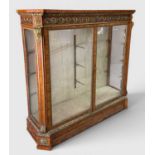 FINE LOUIS XVI STYLE ORMOLU & TULIPWOOD VITRINE BY H. J. HATFIELD & SONS richly decorated with