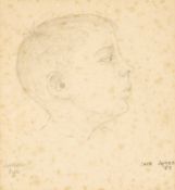 ‡ JACK JONES (Welsh 1922-1993) pencil drawing - entitled verso 'Boy' on Attic Gallery label,