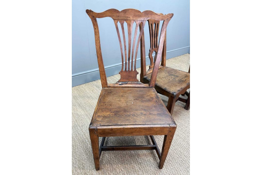 GROUP OF ANTIQUE CHAIRS including, five early 20th century rush-seat spindle back chairs (inc. one - Image 8 of 10