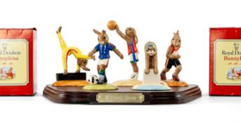 ROYAL DOULTON BUNNYKINS GAMES LIMITED EDITION (2052/2500), to include Gymnast, Runner, Basketball