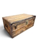 LOUIS VUITTON 'RAYÉE' STEAMER TRUNK, late 19th century, the canvas exterior with vertical coloured