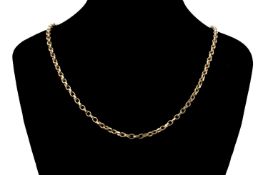 9CT GOLD FACETED OVAL LINK CHAIN, 61cms long, 21.7g Provenance: private collection Pembrokeshire, by
