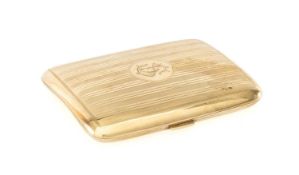 EDWARDIAN 9CT GOLD CIGARETTE CASE, maker W.N., Chester 1908, curved rectangular form with