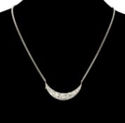 FINE DIAMOND CRESCENT PENDANT BROOCH, 38mms, old round-cut diamonds, centred with a diamond of