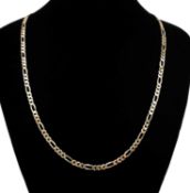 9CT GOLD FIGARO NECKLACE with lobster claw clasp, 75cms (l), 21.74g Provenance: deceased estate