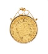VICTORIA SOVEREIGN, 1866, in 9ct gold pendant mount, 9.5g Provenance: deceased estate Conwy
