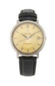 VINTAGE OMEGA CONSTELLATION AUTOMATIC STAINLESS STEEL DATE CHRONOMETER, circular dial with baton
