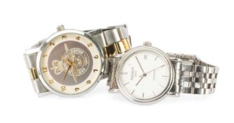 TISSOT AUTOMATIC GENT'S STAINLESS STEEL WRISTWATCH, white dial with date aperture (currently