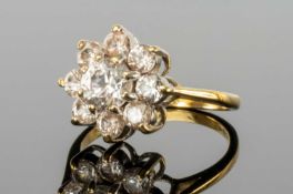 18CT WHITE GEM FLOWER CLUSTER RING, ring size J, 3.3g Provenance: private collection Glamorgan