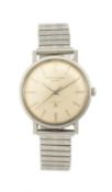 GIRARD-PERREGAUX GYROMATIC 'FIRESTONE' STAINLESS STEEL WRISTWATCH, 39J manual wind movement,