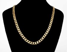 GENT'S 9CT GOLD HEAVY CURB LINK NECKLACE with lobster claw clasp, 56cms (l), 8mms (w), 74.25g