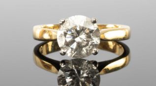 DIAMOND SOLITAIRE RING, the old round-cut diamond of approx. 2ct, estimated colour L/M and clarity