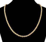 9CT TWO-COLOUR GOLD ROPE-TWIST NECKLACE, 70cms, 30.7g Provenance: private collection Cardiff