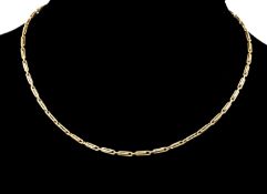 18CT GOLD FINE CHAIN, trombone link, 35cms (l), 9.5g Provenance: private collection Carmarthenshire,