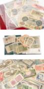 LARGE COLLECTION VINTAGE BANKNOTES including album of Imperial Provincial Russian bank notes circa