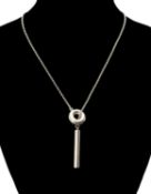GEORG JENSEN PENDULUM LARIAT SILVER NECKLACE, 74cms (l), with fitted box and outer card box