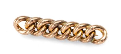 ANTIQUE 9CT GOLD SUFFRAGETTE CHAIN LINK BAR BROOCH, 4.7cms long, 6.6g Provenance: private collection