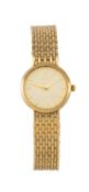 9CT GOLD ROTARY LADIES' BRACELET WATCH, Ref. 8914, champagne dial applied with baton markers, rice-