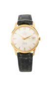 VINTAGE 18K GOLD PRYNGEPS AUTOMATIC SPECIAL WRISTWATCH, circular dial, dagger hands, centre seconds,