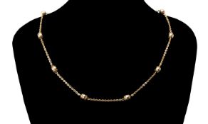 9CT GOLD BEADED NECKLACE, 49.5cms long, 9.7g Provenance: private collection Pembrokeshire, by family