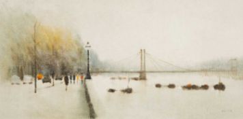 ‡ ANTHONY ROBERT KLITZ (English, 1917-2000) oil on canvas - Albert Bridge, London, signed, 50 x