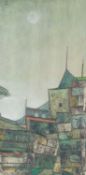 ‡ DOROTHY BORDASS (English, 1905-1992) mixed media - view of St Ives harbour, signed with monogram