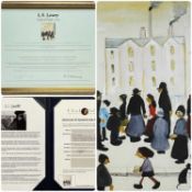 ‡ LAWRENCE STEPHEN LOWRY (English, 1887-1976) limited edition (1/75) gouttelette - entitled 'group