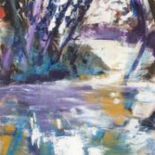 ‡ PENELOPE TIMMIS (English, b. 1956) oil on canvas - entitled verso 'Water Turn' on Albany Gallery