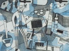 ‡ JULIAN TREVELYAN RA (English, 1910-1988) limited edition (12/25) coloured etching & aquatint -