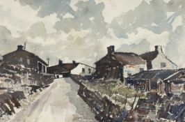 ‡ ALSTON EMERY (English, 1913-1993) watercolour - view of a village, thought to be Flash in