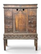 RARE WELSH 18TH CENTURY OAK CWPWRDD BARA CAWS / BREAD & CHEESE CUPBOARD having a panelled centre