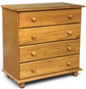 MODERN PINE CHEST OF FOUR LONG DRAWERS, 83 (h) x 83 (w) x 43cms (d) Provenance: private collection