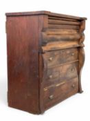 VICTORIAN MAHOGANY CHEST OF FIVE DRAWERS, 122 (h) x 125 (w) x 58cms (d) Provenance: private