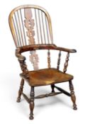 POLISHED HIGH-BACK WINDSOR ARMCHAIR, 105 (h) x 66 (w) x 43cms (d) Provenance: private collection