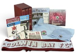 FOOTBALL PROGRAMMES & THREE ALBUMS OF VINTAGE POSTCARDS, Rhos-on-Sea, and Colwyn Bay FC various